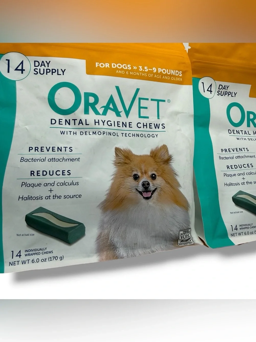 OraVet Dental Chews X-Small Dogs 3.5-9 lbs 2 Bags 28 Count Total Individual Wrap